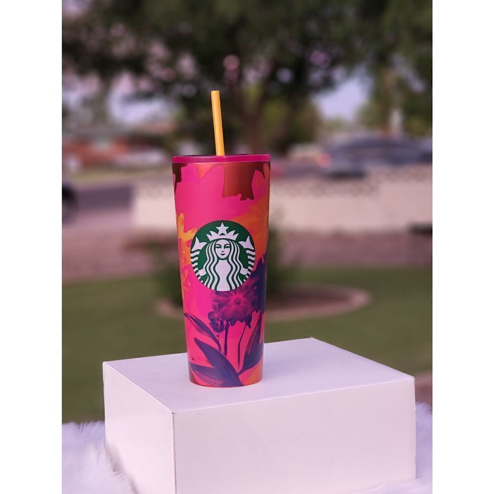 Starbucks pink floral 2022 stainless steel tumbler
